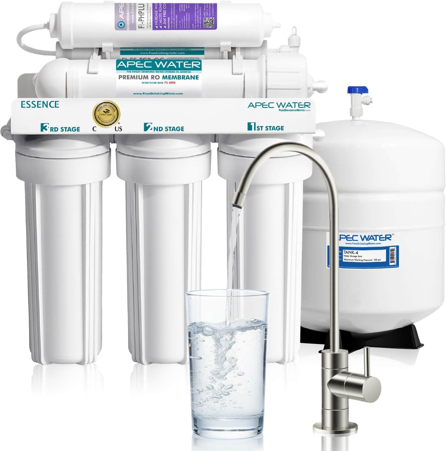 APEC ROES-PH75 reverse osmosis system with alkaline remineralization