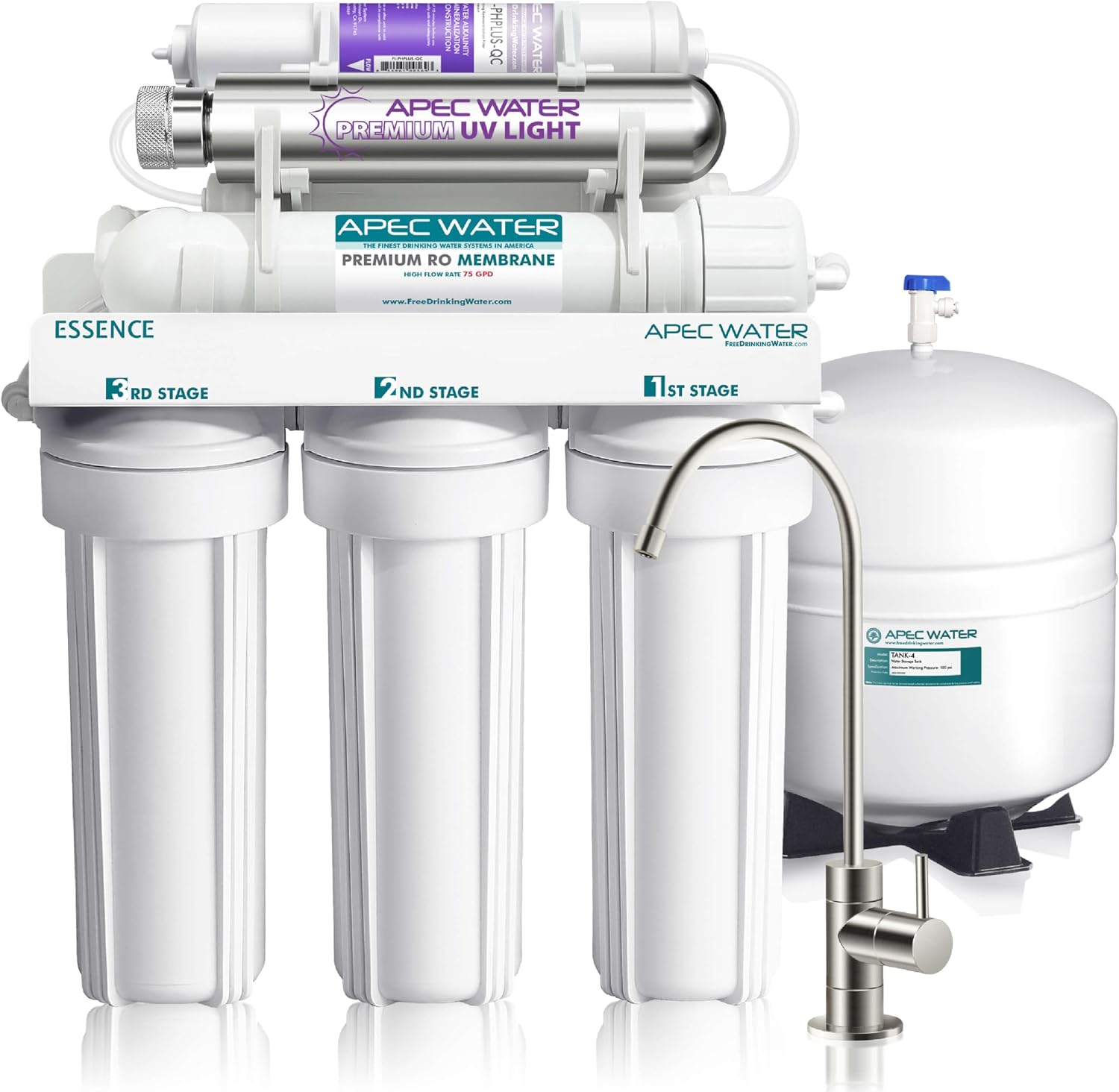 APEC ROES-UV75 reverse osmosis system with UV sterilization